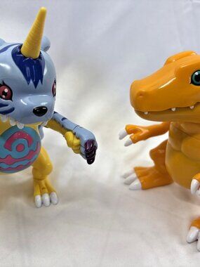 Digimon Gabumon & Agumon Deluxe Micro Playsets Figure Bandai 2000 7”